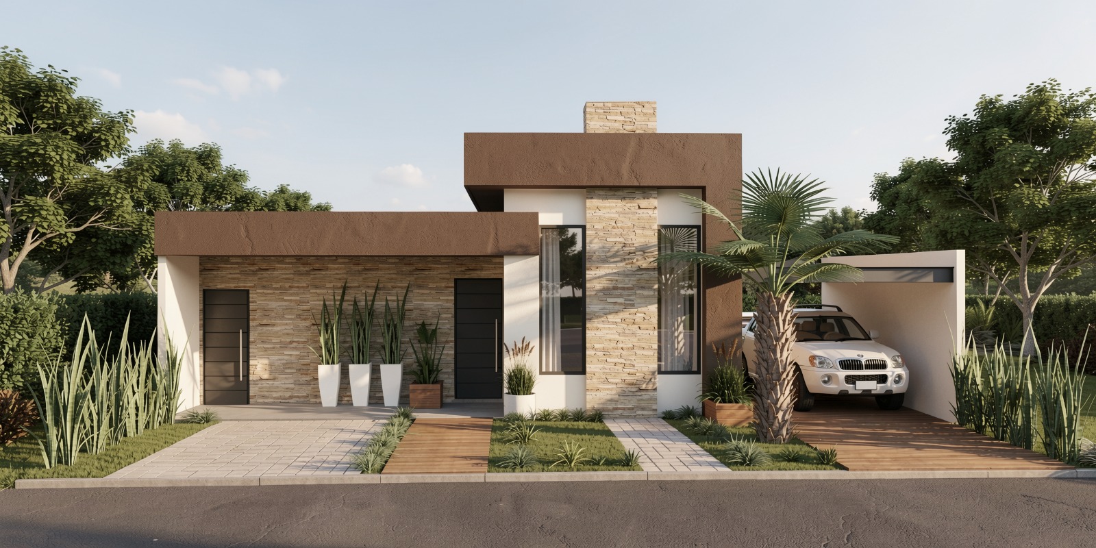 Planta de Casa Térrea com 3 Quartos